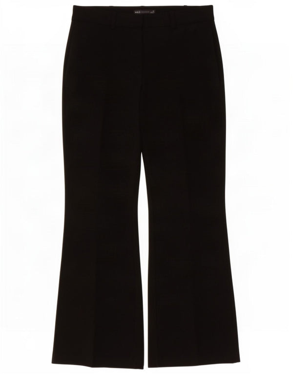 Marks & Spencer Damen Flare Chinohose UK 10 Small W30 L28 Schwarz