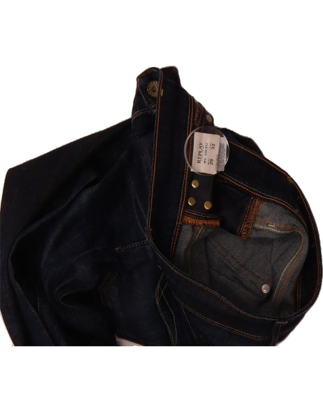 REPLAY Womens Slim Jeans W29 L32 Navy Blue Cotton Vintage Replay and Second-Hand Replay from Messina Hembry 