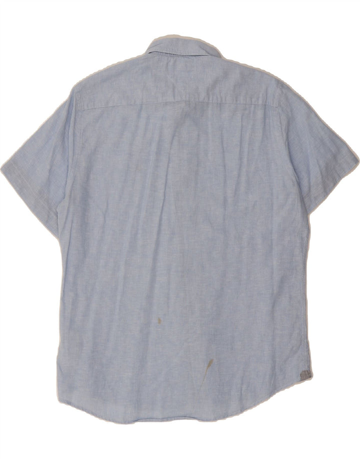 TOMMY HILFIGER Mens Short Sleeve Shirt Large Blue Cotton Vintage Tommy Hilfiger and Second-Hand Tommy Hilfiger from Messina Hembry 