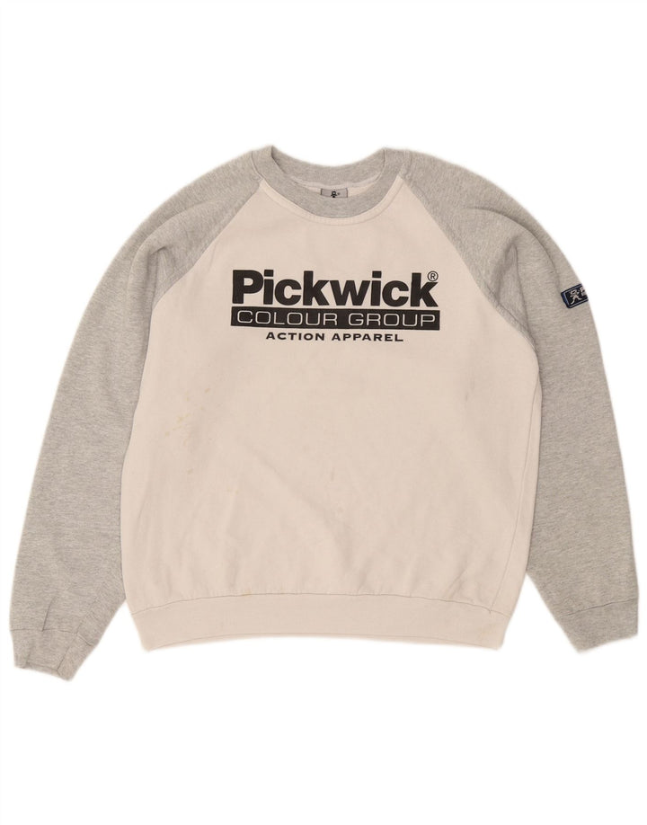 PICKWICK Grafik-Sweatshirtpullover für Damen, UK 14, Mittelweiß, Farbblock
