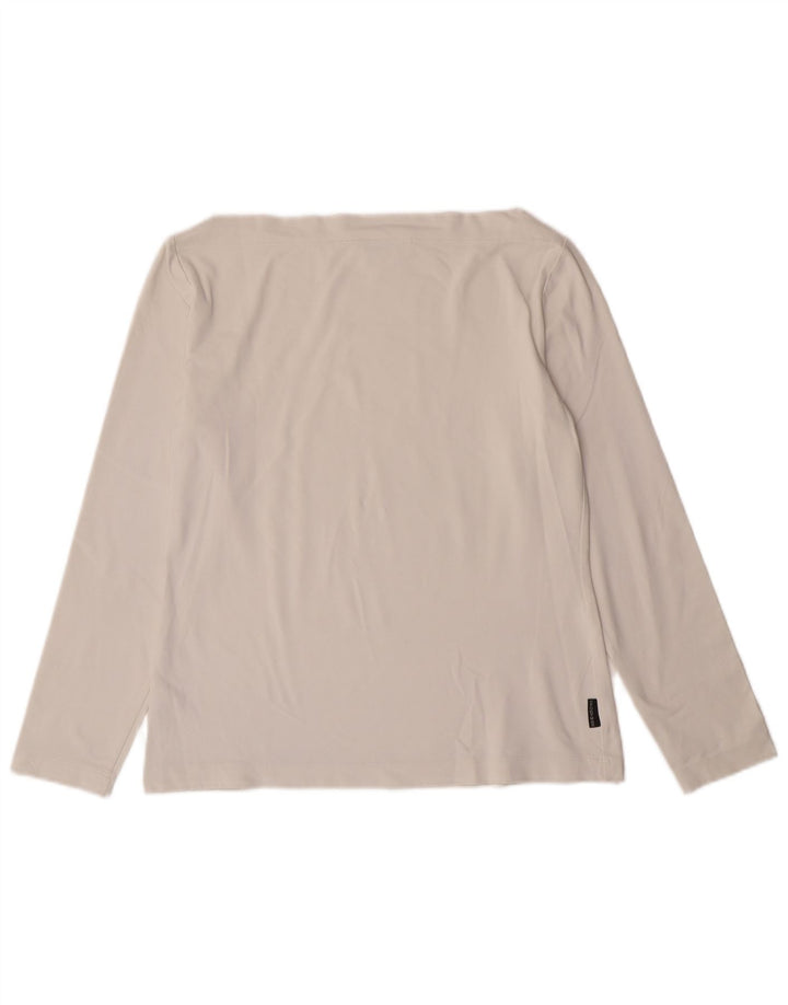 Sportmax Damen Crop Top Langarm UK 12 Medium Off White Polyamid