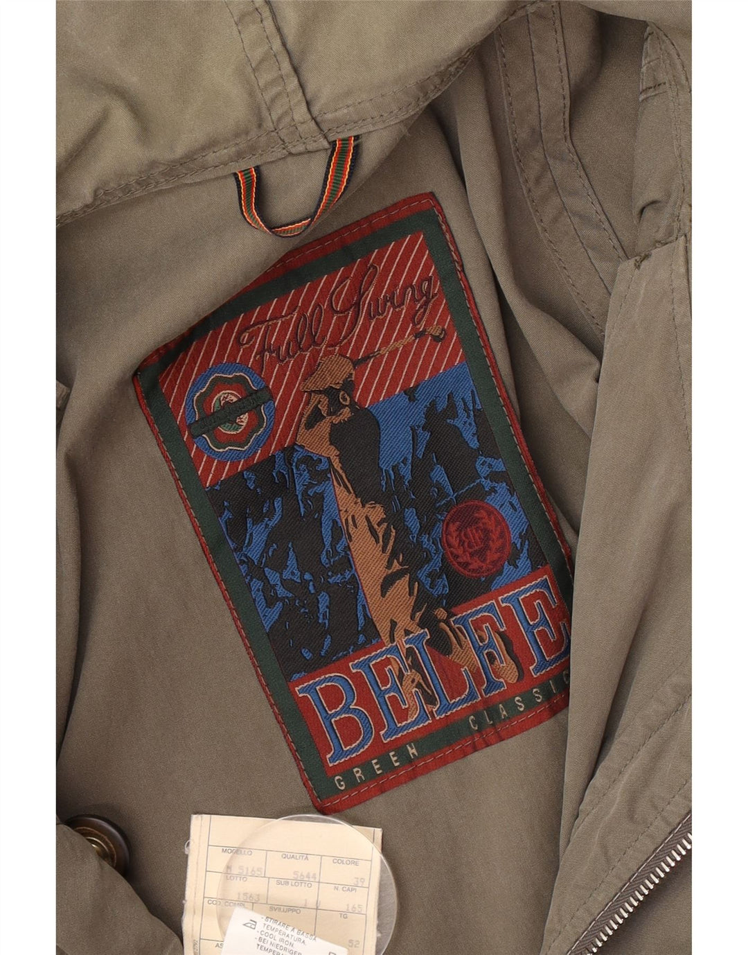 Belfe Herren Parka mit Kapuze IT 52 XL Khaki Baumwolle