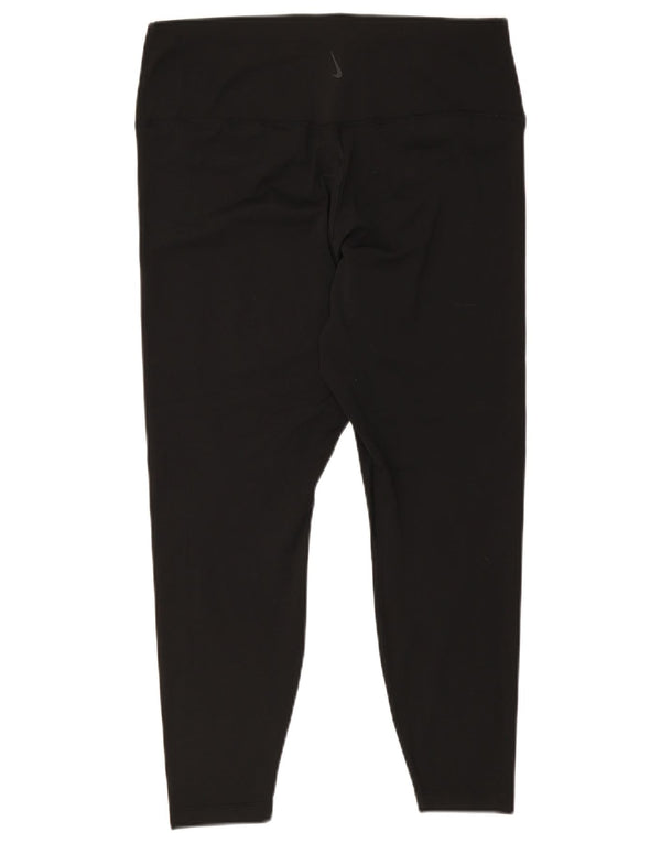 Nike Damen Dri Fit Crop Leggings UK 18 XL Schwarz Polyester