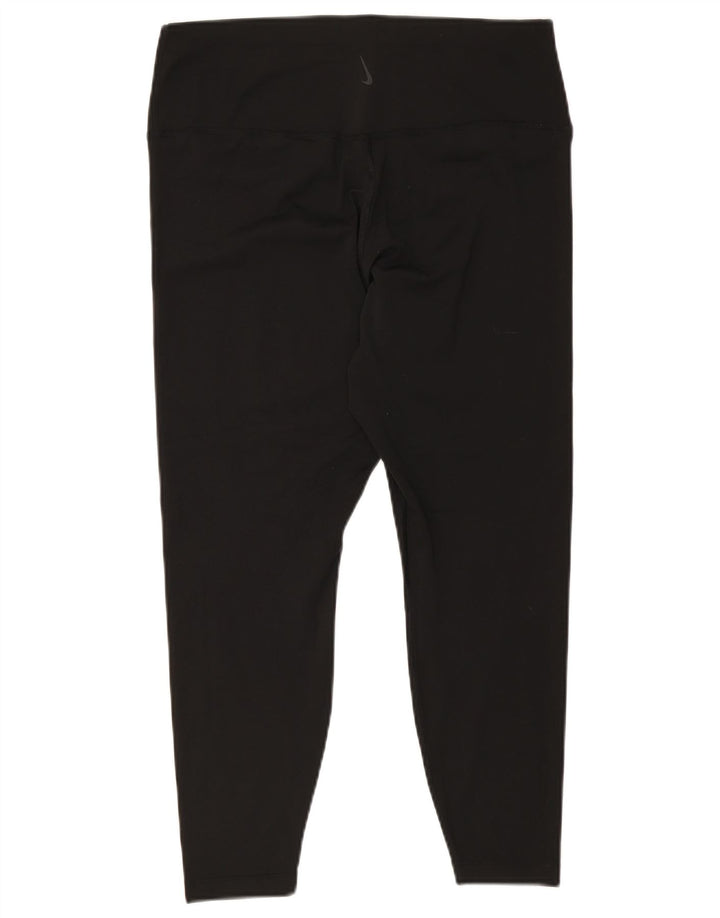 Nike Damen Dri Fit Crop Leggings UK 18 XL Schwarz Polyester