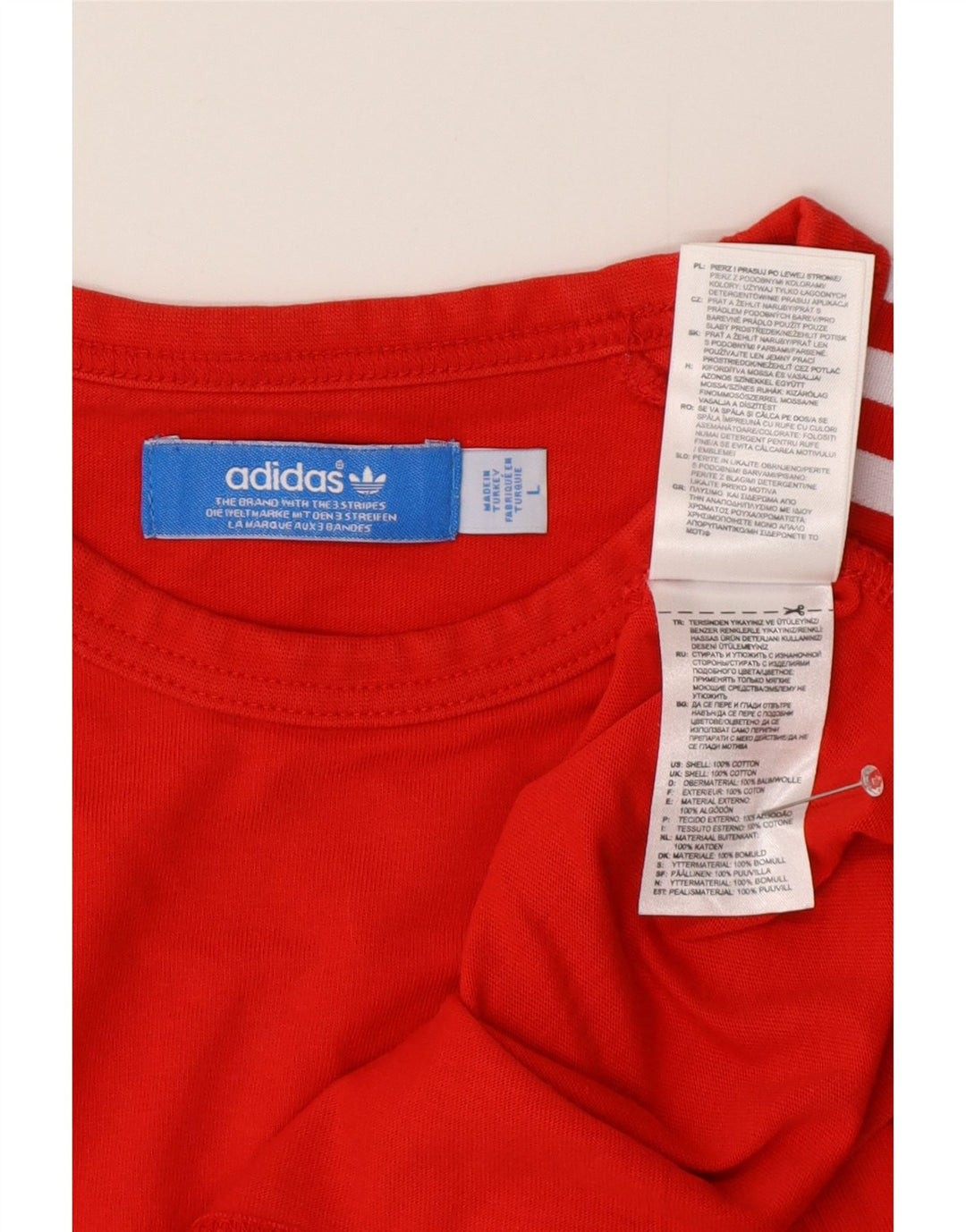 Adidas Herren T-Shirt Top Große rote Baumwolle