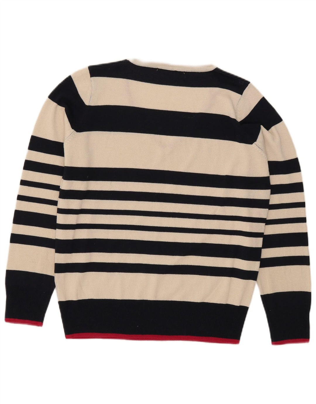 Marks & Spencer Damen-Pullover mit V-Ausschnitt, Gr. 12, mittelgrau, gestreift