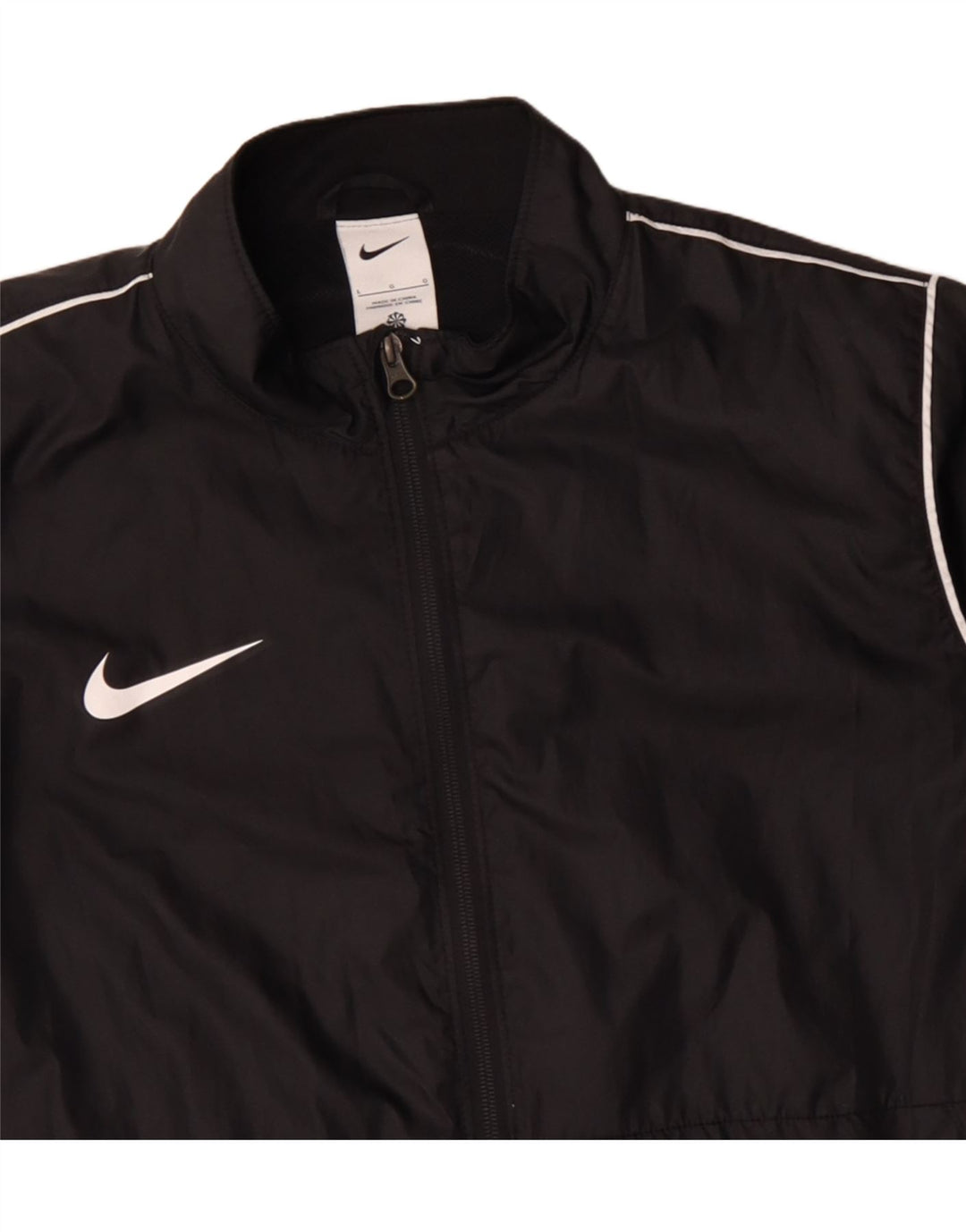 NIKE Herren Regenjacke UK 40 Large Schwarz Polyester