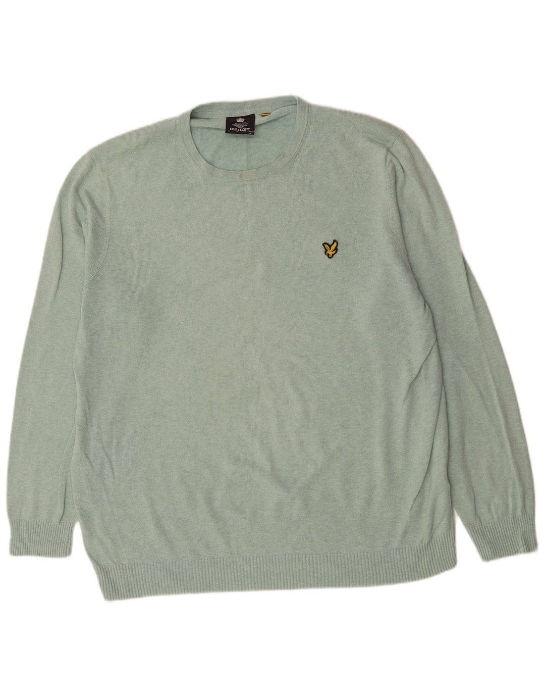 LYLE & SCOTT Herren-Pullover mit Rundhalsausschnitt, 2XL, grüne Baumwolle