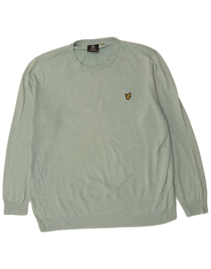 LYLE & SCOTT Herren-Pullover mit Rundhalsausschnitt, 2XL, grüne Baumwolle