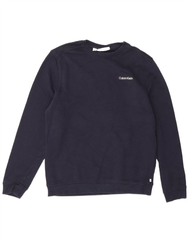 Calvin Klein Herren-Golf-Sweatshirt-Pullover, mittelmarineblaue Baumwolle