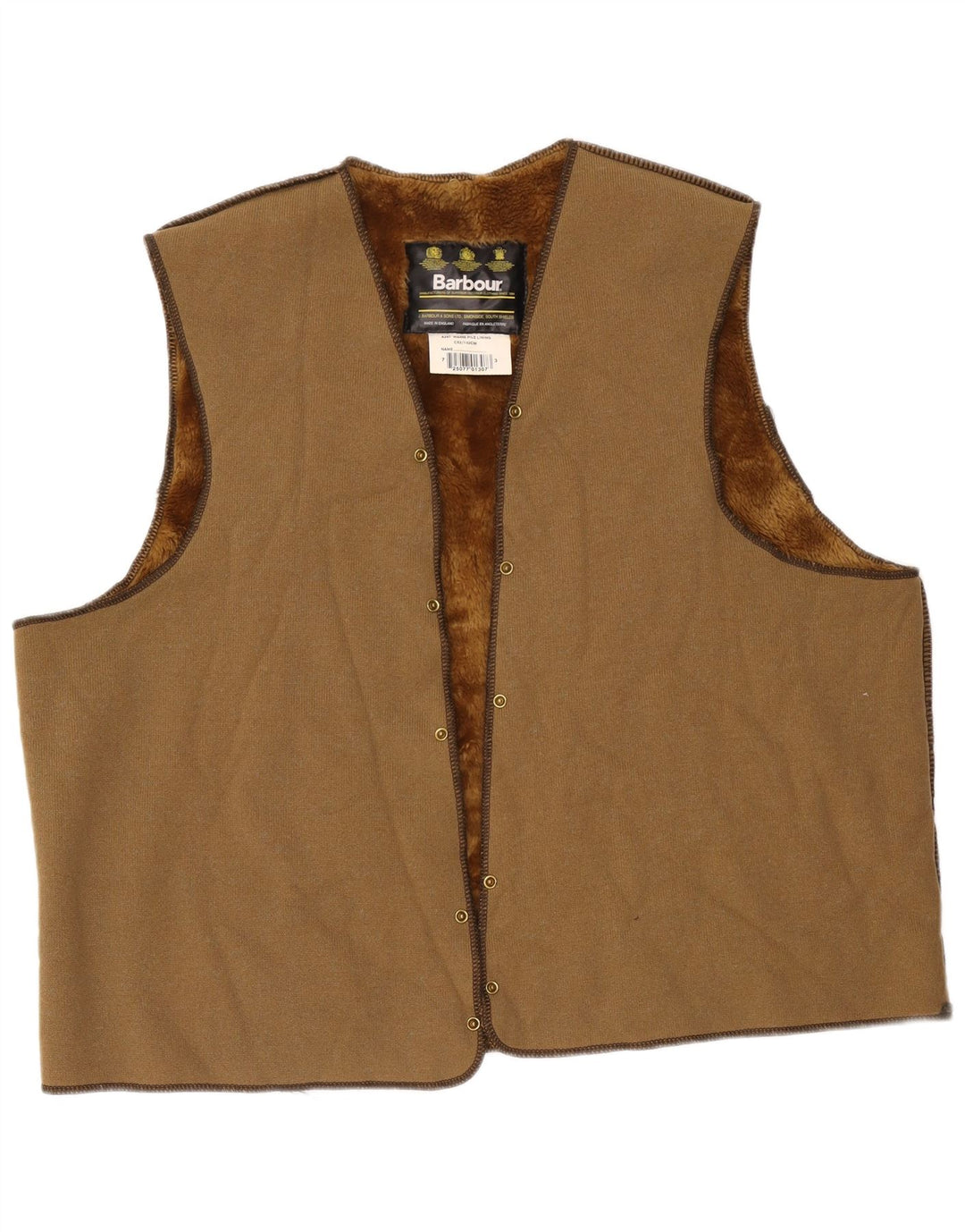 Barbour Herren-Sherpa-Liner-Gilet, Größe 52, großes braunes Acryl
