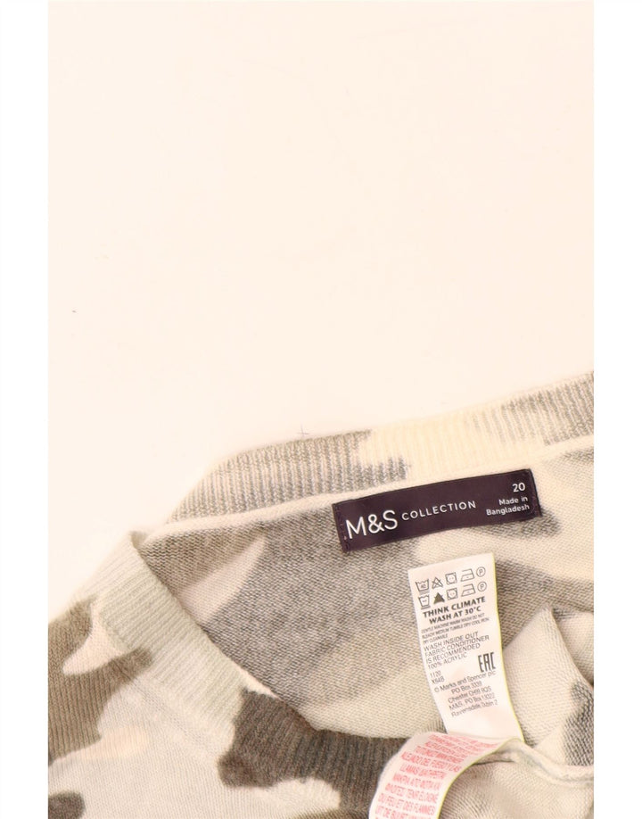 MARKS & SPENCER Damen-Pullover mit U-Boot-Ausschnitt, UK 20 2XL, Beige-Tarnung