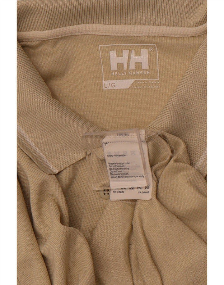 HELLY HANSEN Herren-Poloshirt, groß, beige, Polyamid