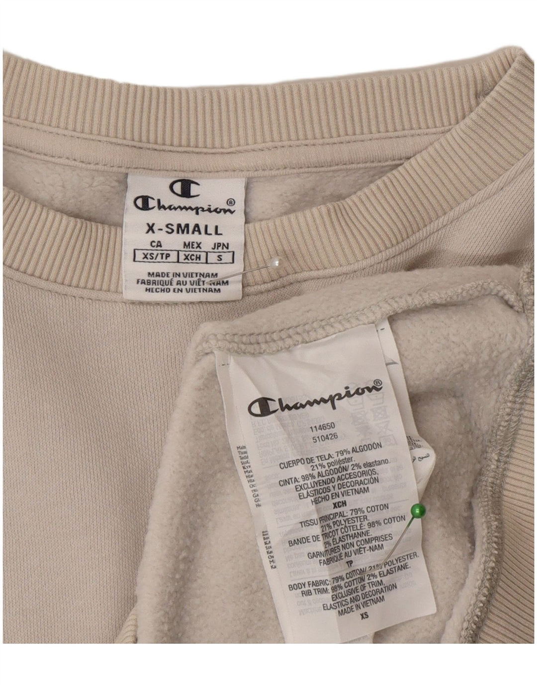 Champion Herren Sweatshirt Pullover XS Grau Baumwolle