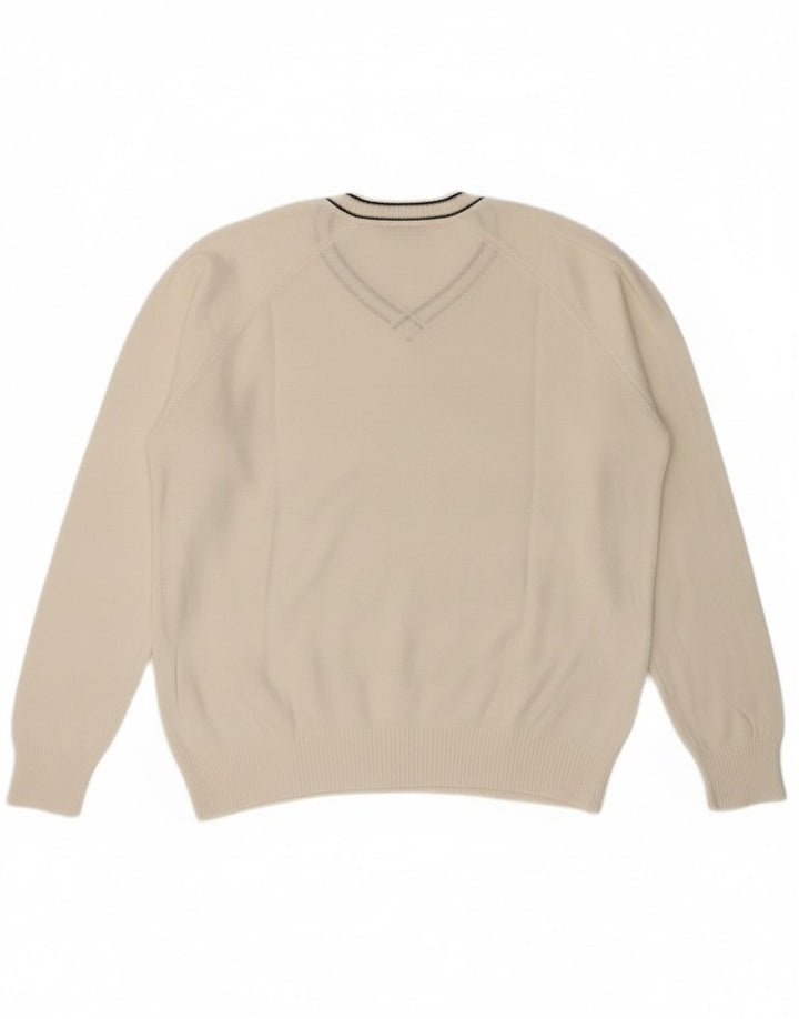 Zara Herren V-Ausschnitt Pullover Pullover XL Weiß