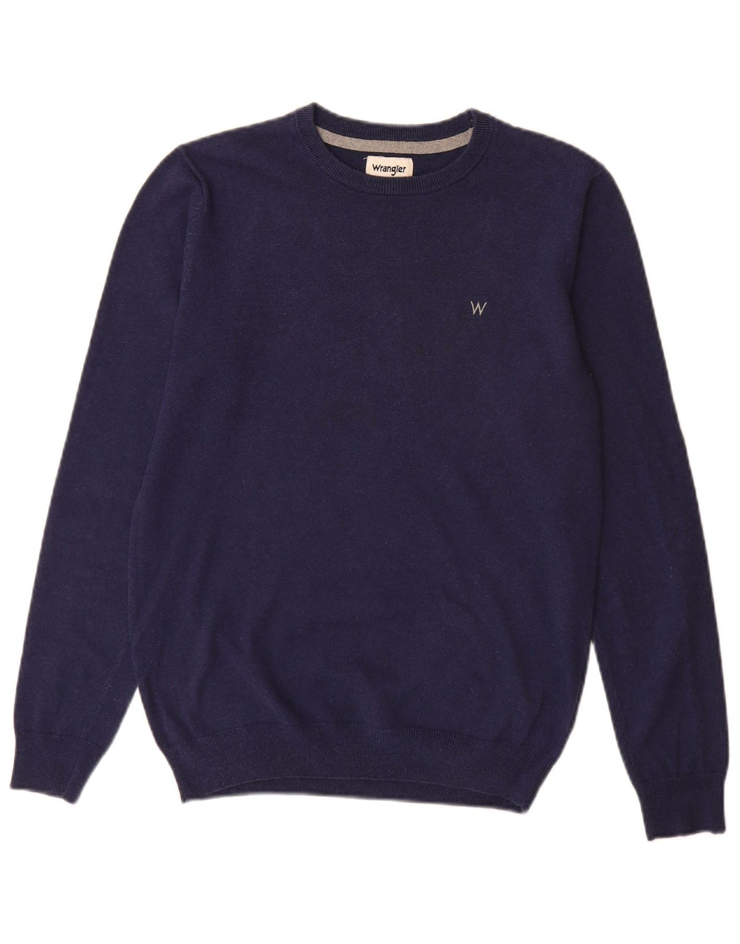 Wrangler Herren-Pullover mit U-Boot-Ausschnitt, mittlere marineblaue Baumwolle