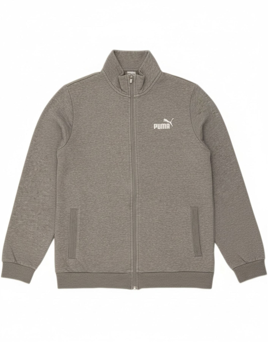 PUMA Mens Tracksuit Top Jacket Large Grey Cotton