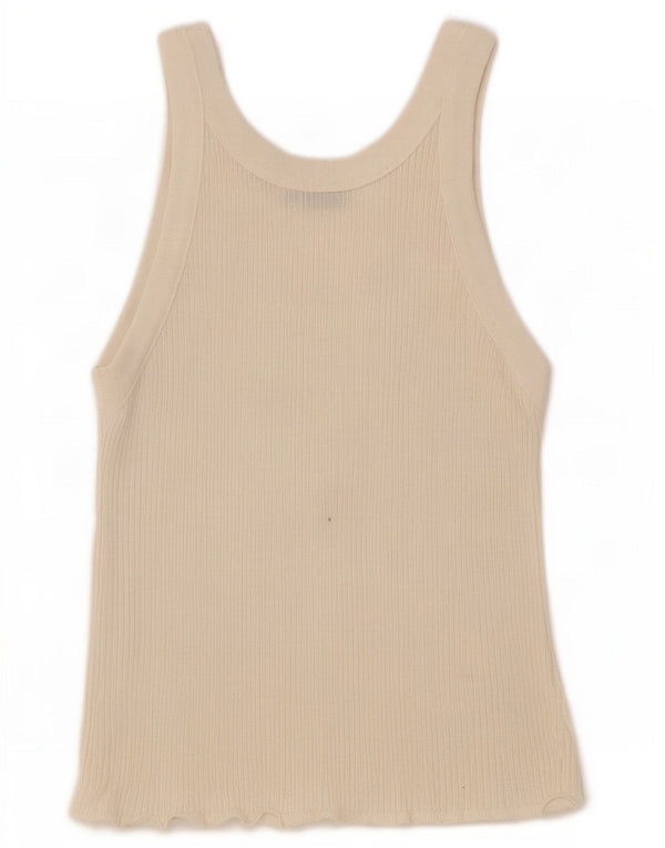 Zara Damen Weste Top UK 8 Small Beige