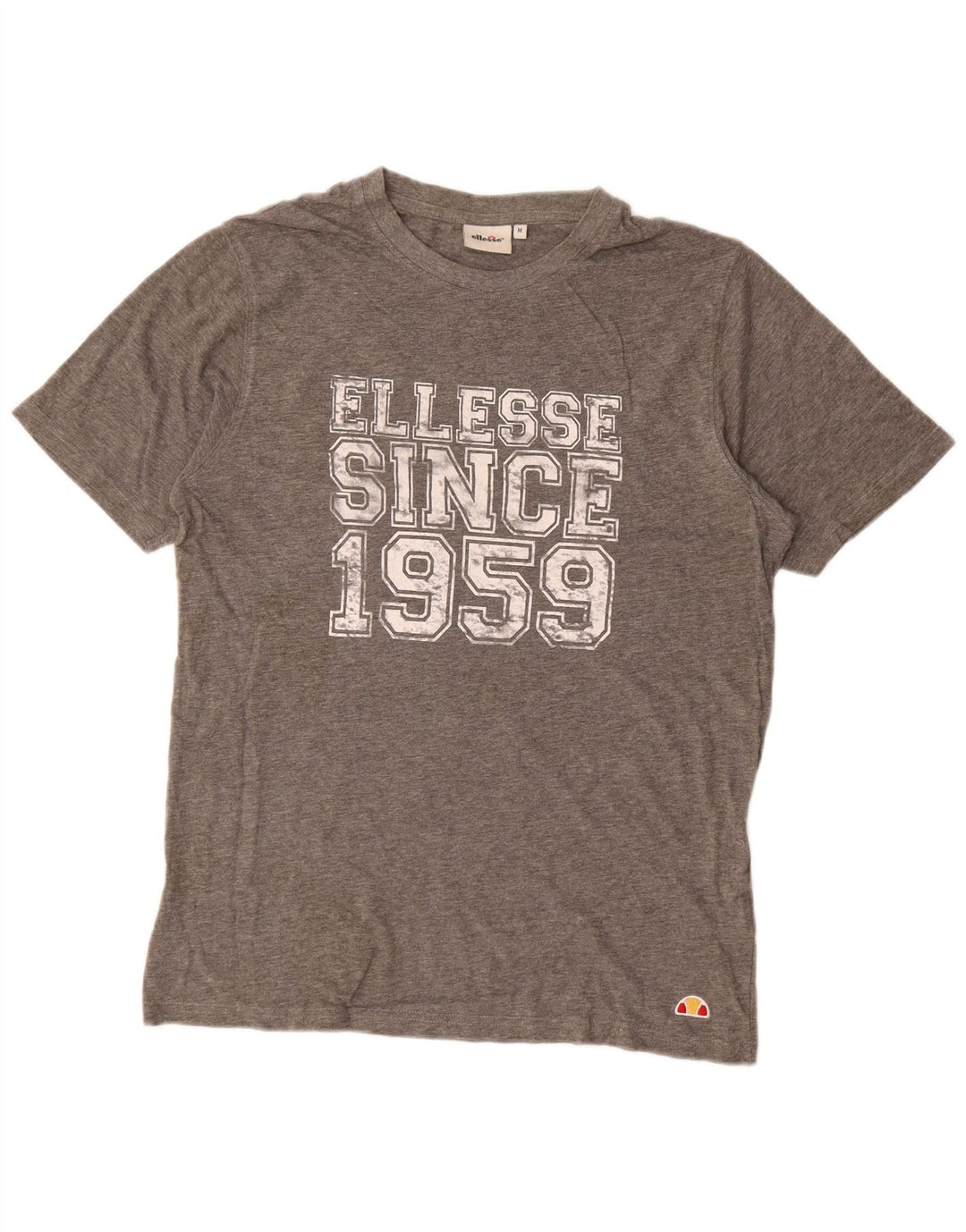 Ellesse Herren-T-Shirt mit Grafik, mittelgrau gesprenkelte Baumwolle