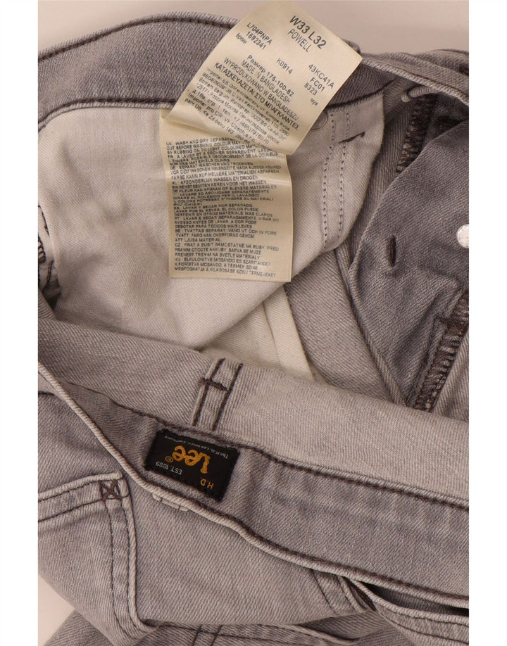 LEE Herren Powell Slim Jeans W33 L32 Graue Baumwolle