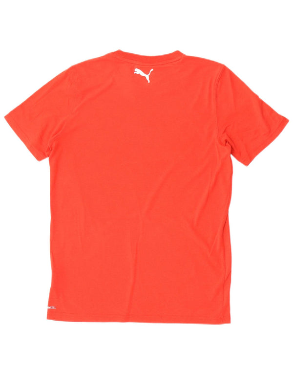 Puma Herren Grafik T-Shirt Top Small Rot Polyester