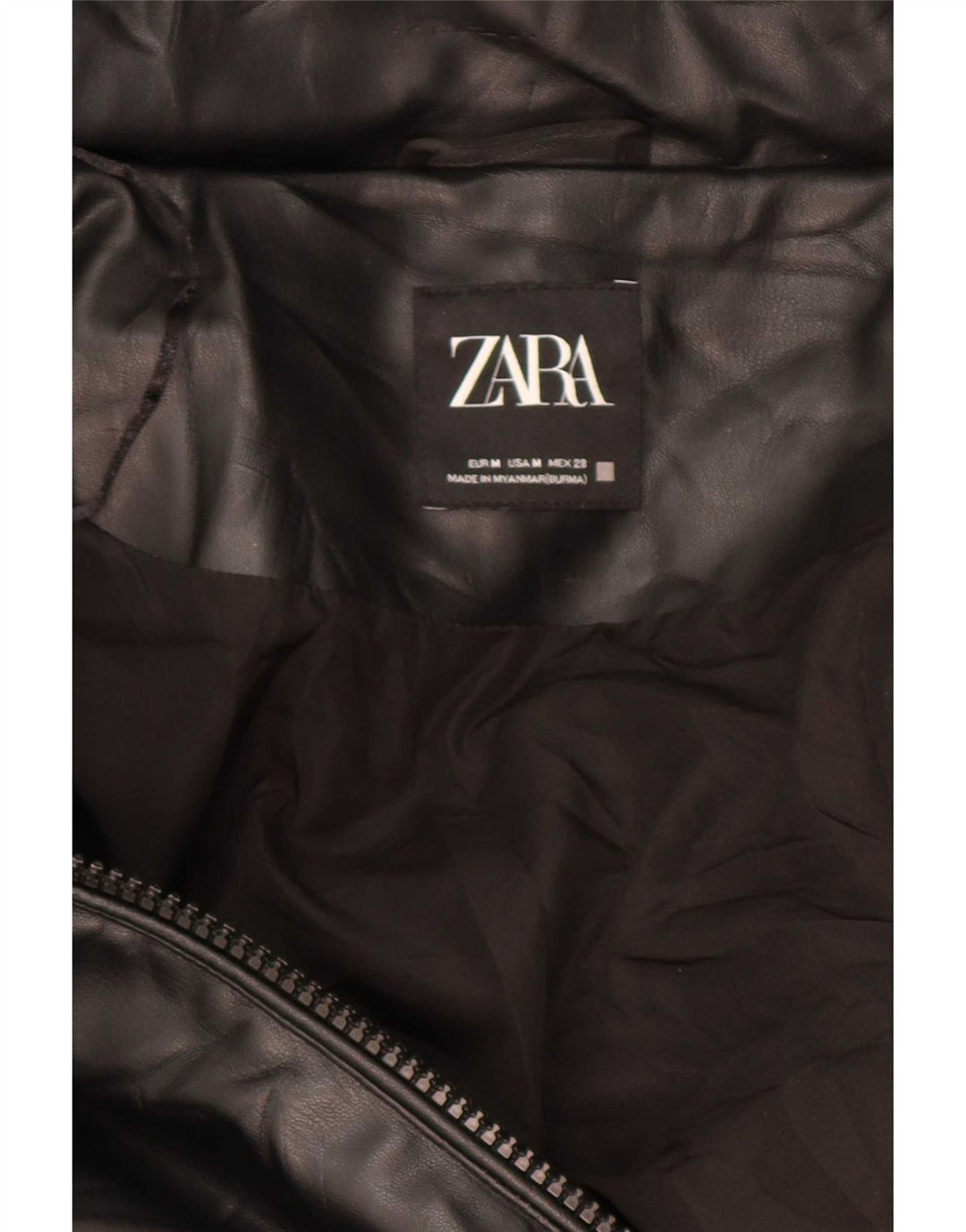 Zara Herren-Übergröße, gepolsterter Mantel mit Kapuze, Mittelschwarzes Polyester