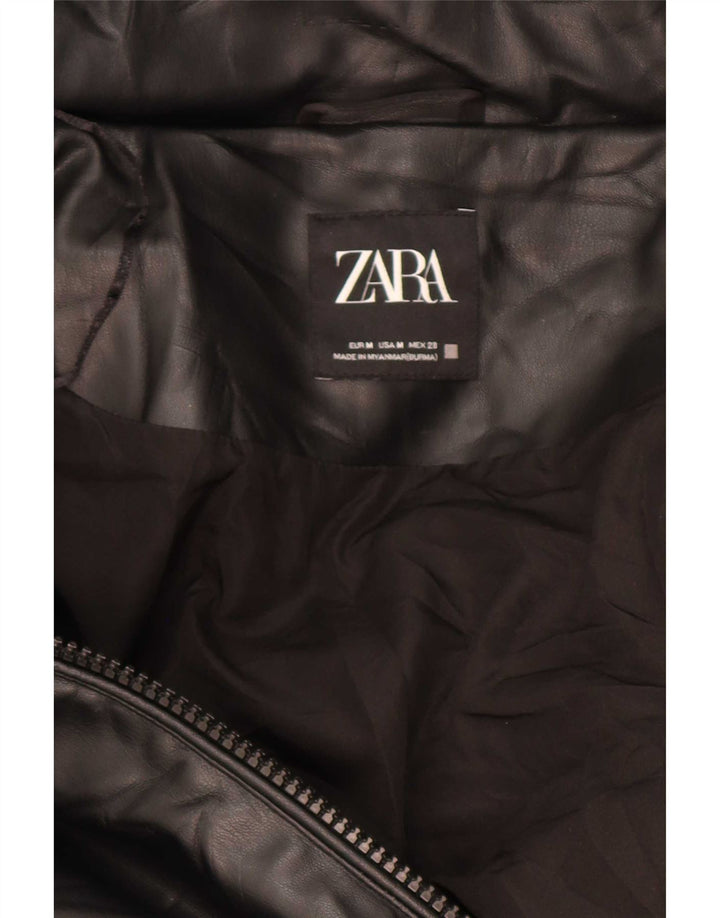 Zara Herren-Übergröße, gepolsterter Mantel mit Kapuze, Mittelschwarzes Polyester
