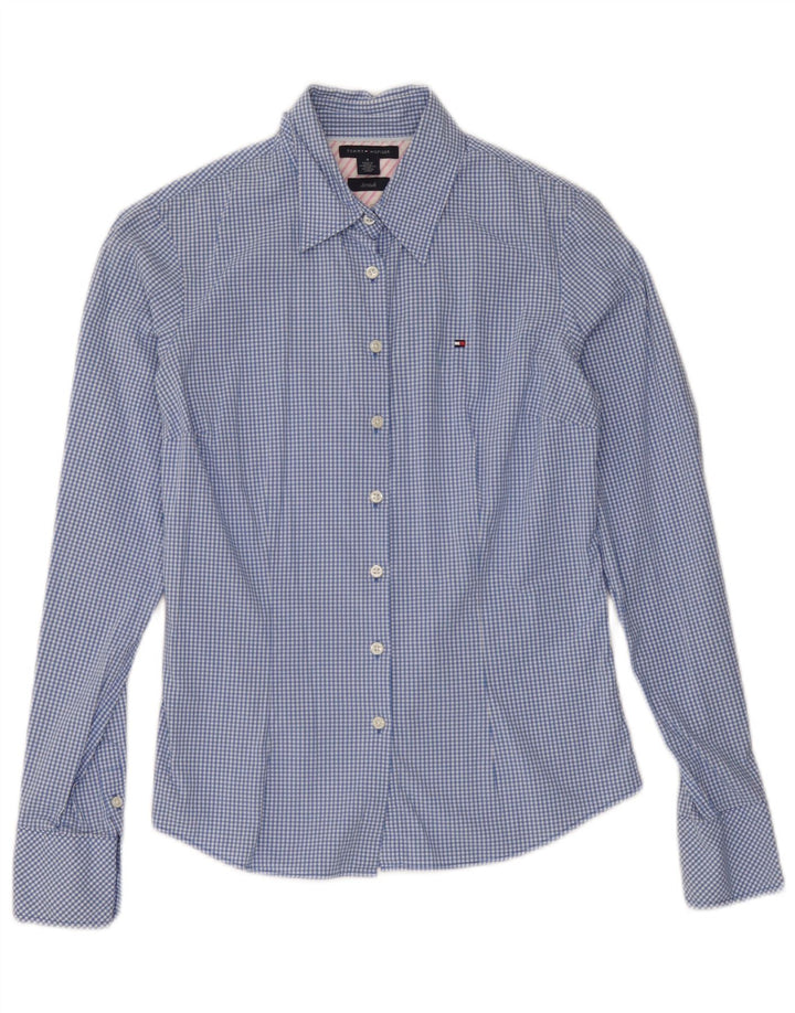 Tommy Hilfiger Damenhemd US 4 Small Blue Gingham Cotton
