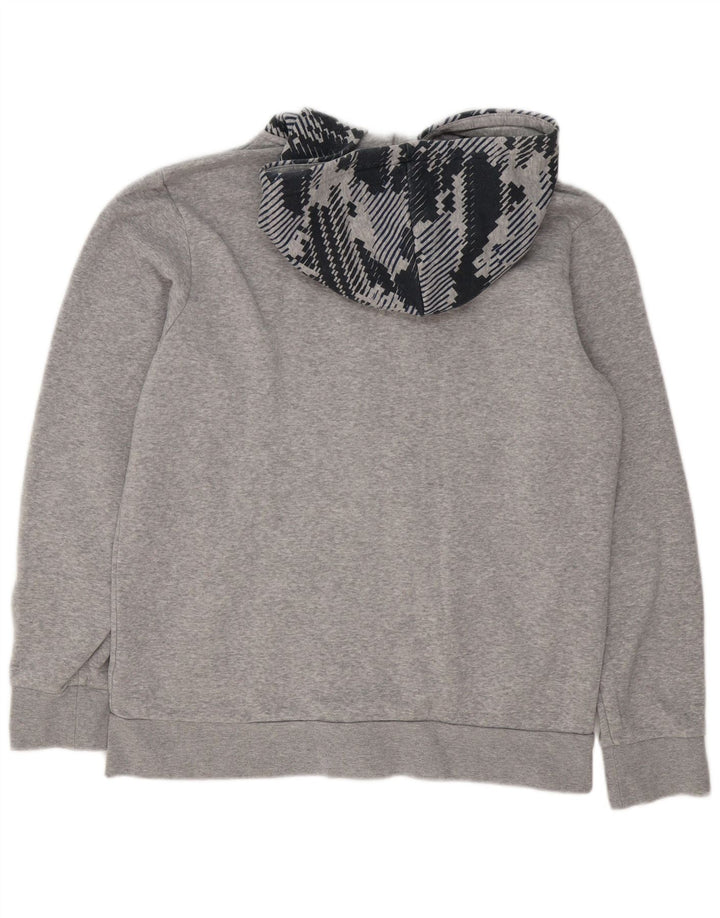 Adidas Herren-Kapuzenpullover mit Reißverschluss, groß, grau, geometrisch