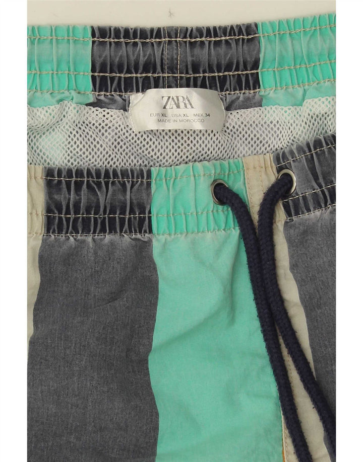 Zara Herren Badeshorts XL Mehrfarbig gestreift