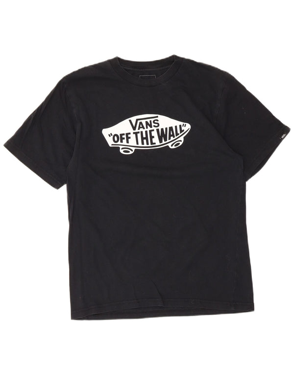 Vans Custom Fit Grafik-T-Shirt für Jungen, 14–15 Jahre, XL, schwarze Baumwolle