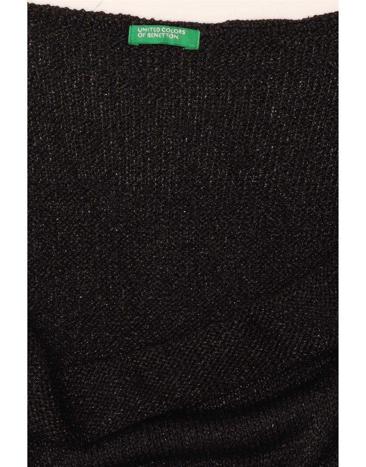 Benetton Damen Slip-Kleid UK 10 Small Schwarz