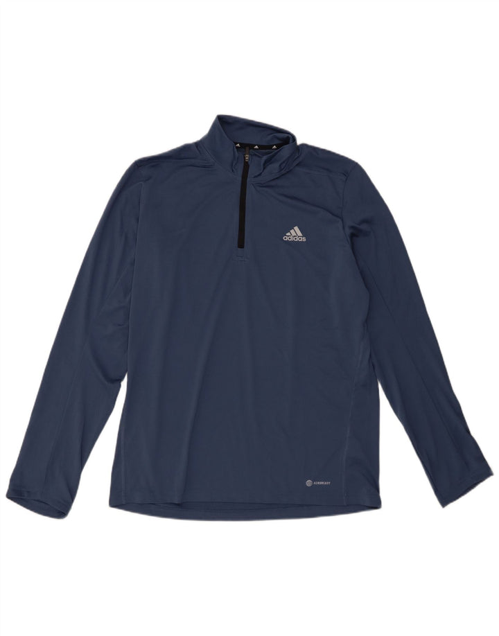 Adidas Herren Aeroready Zip Neck Pullover Trainingsanzug Top Medium Marineblau