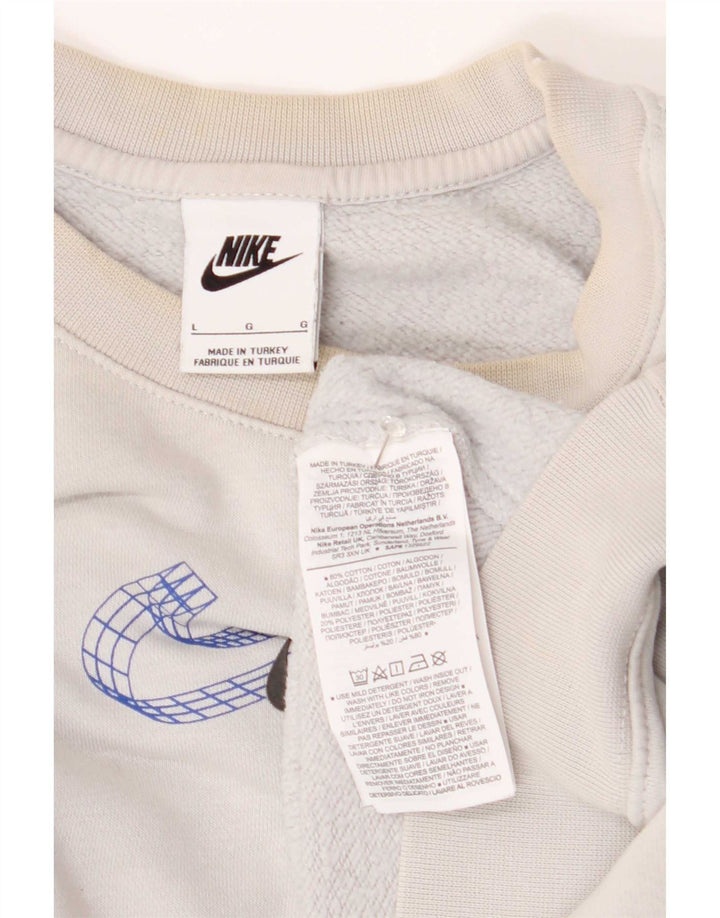Nike Herren-Sweatshirt mit Grafik, groß, aus weißer Baumwolle