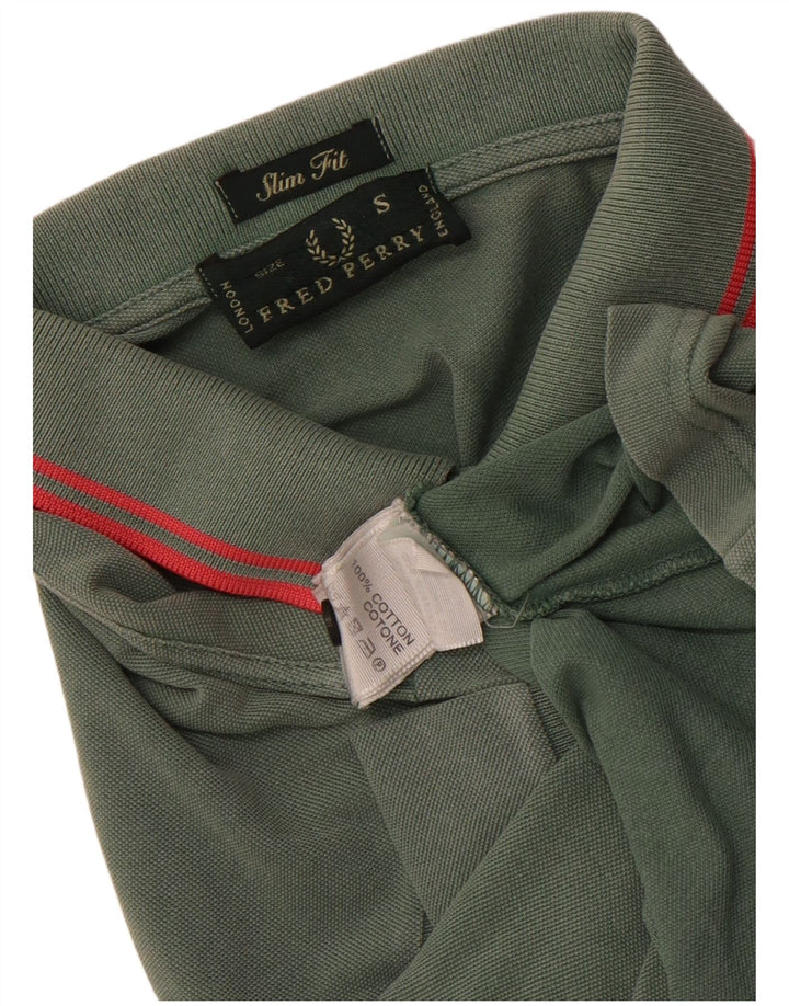 FRED PERRY Herren Slim Fit Poloshirt Kleine grüne Baumwolle