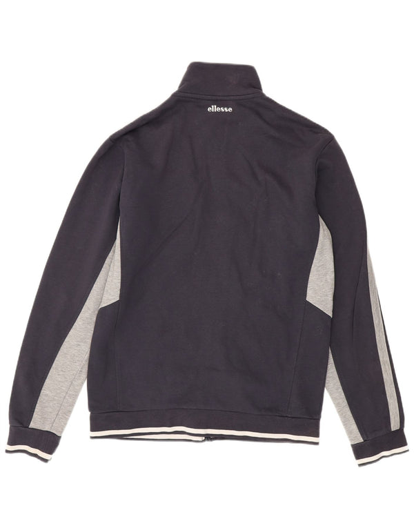 Ellesse Mens Graphic Tracksuit Top Jacket XL Navy Blue Colourblock Cotton
