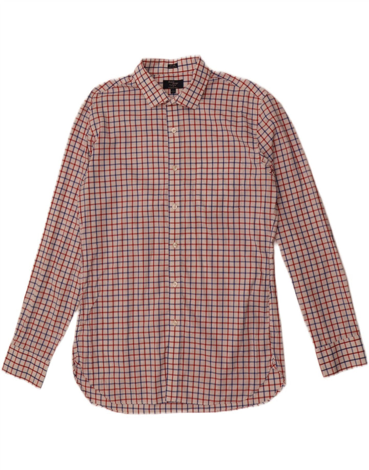 J. Crew Thompson-Hemd für Herren, Größe 16 16 1/2, groß, weiß kariert