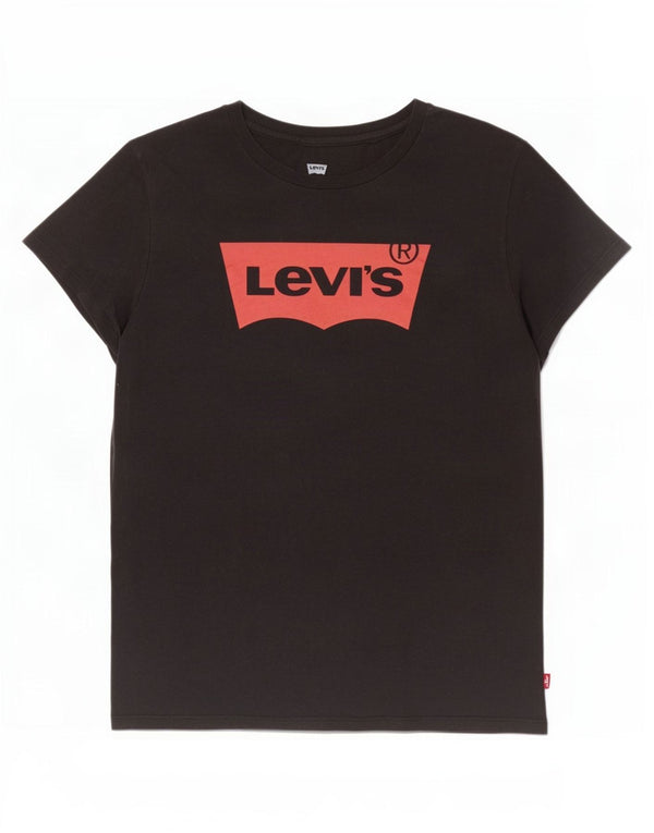 Levi's Damen-T-Shirt mit Grafik, UK 16, Größe L, Schwarz, Baumwolle