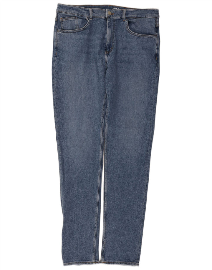 Cos Herren Mid Rise Slim Jeans W36 L34 Blaue Baumwolle