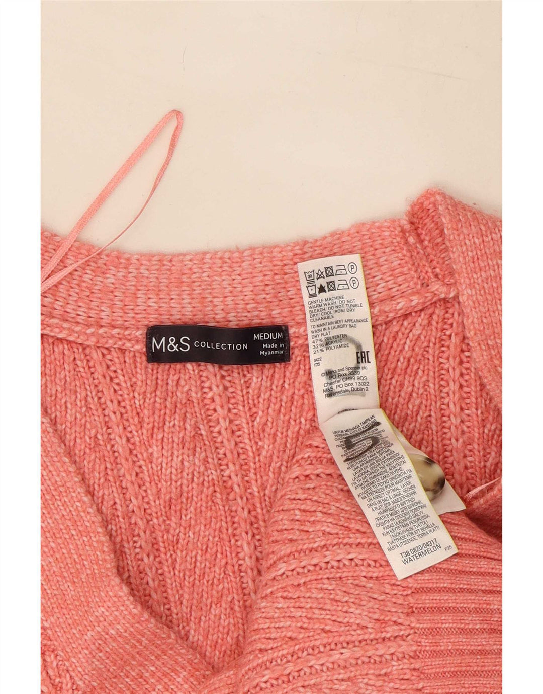 Marks & Spencer Damen-Cardigan-Pullover UK 14 Mittelrosa Polyester