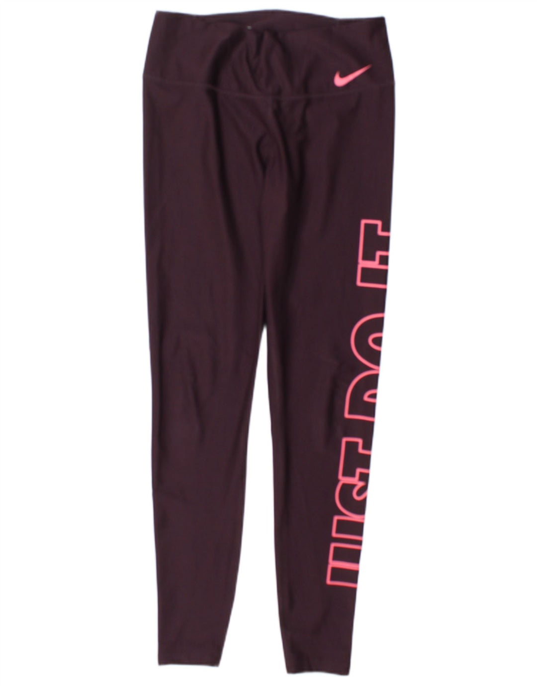 Nike Damen Dri Fit Graphic Leggings UK 10 Small Burgunderrot Polyester