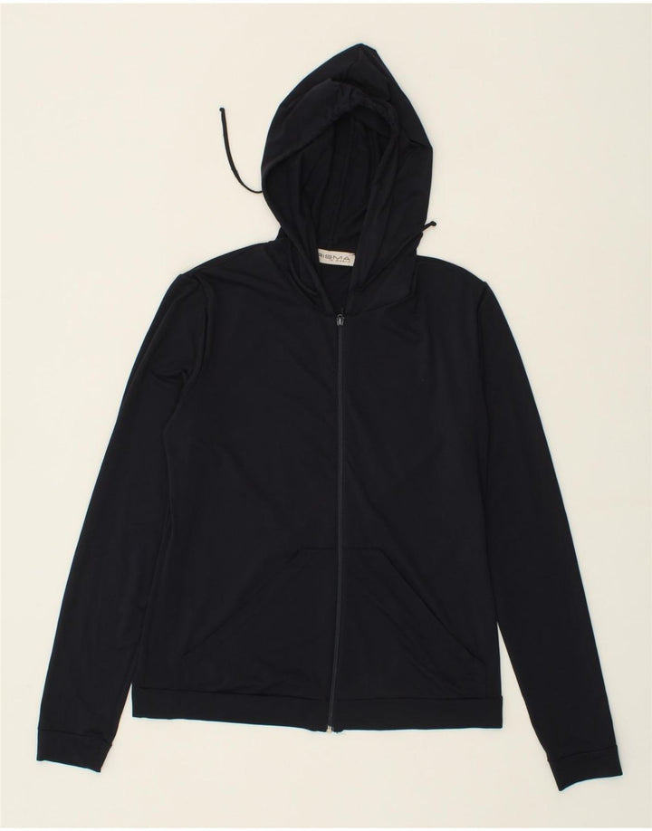 PRISMA Womens Zip Hoodie Sweater UK 12 Medium Navy Blue Polyamide Vintage Prisma and Second-Hand Prisma from Messina Hembry 
