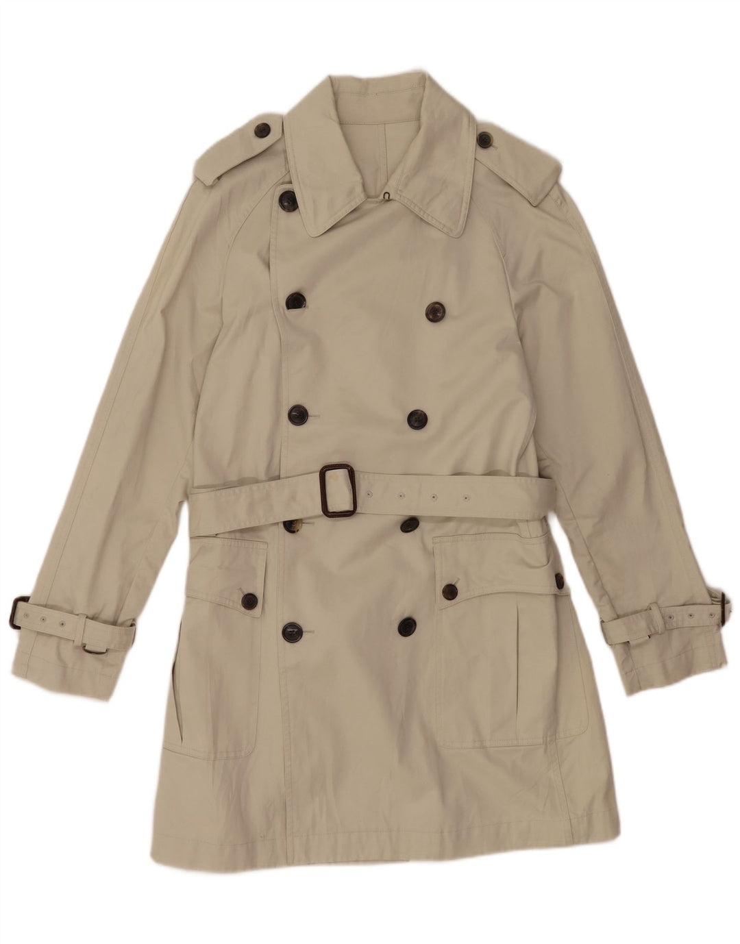 Mauro Grifoni Herren Trenchcoat IT 48 Mittelweiße Baumwolle
