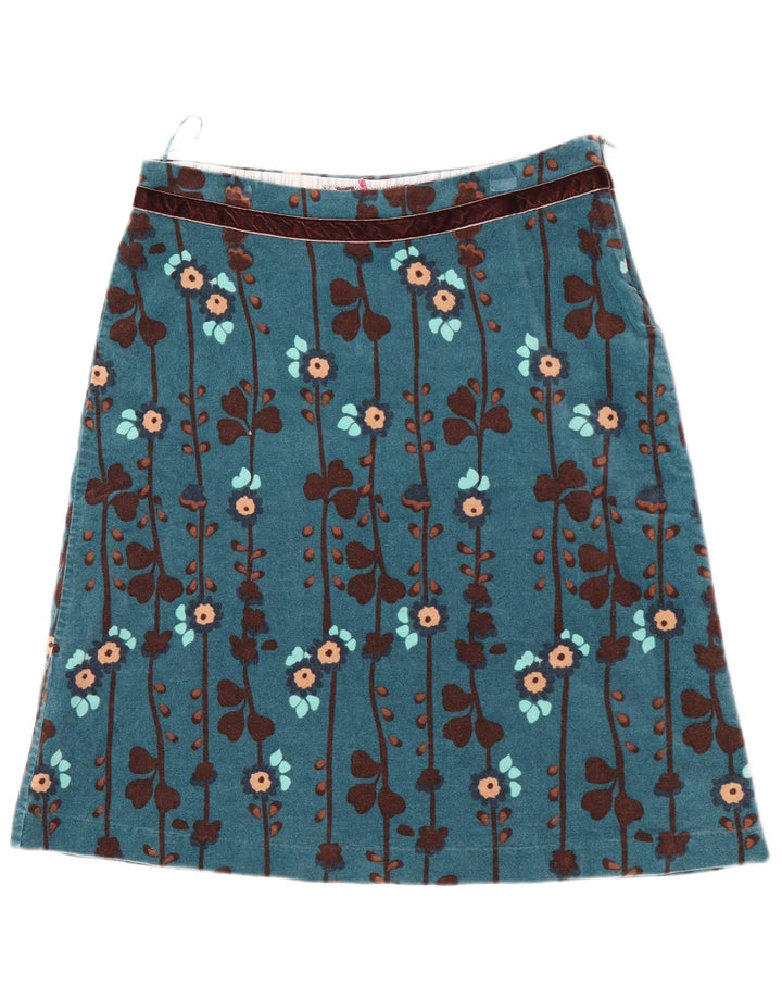 White Stuff Damen A-Linien-Rock UK 12 Medium W30 Blau geblümt