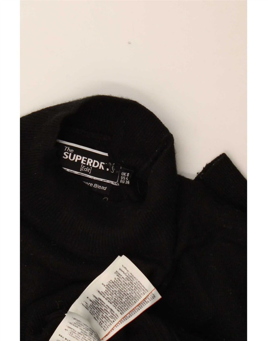 Superdry Damen-Pullover mit Rollkragen, übergroß, Gr. 8, Schwarz, Wolle