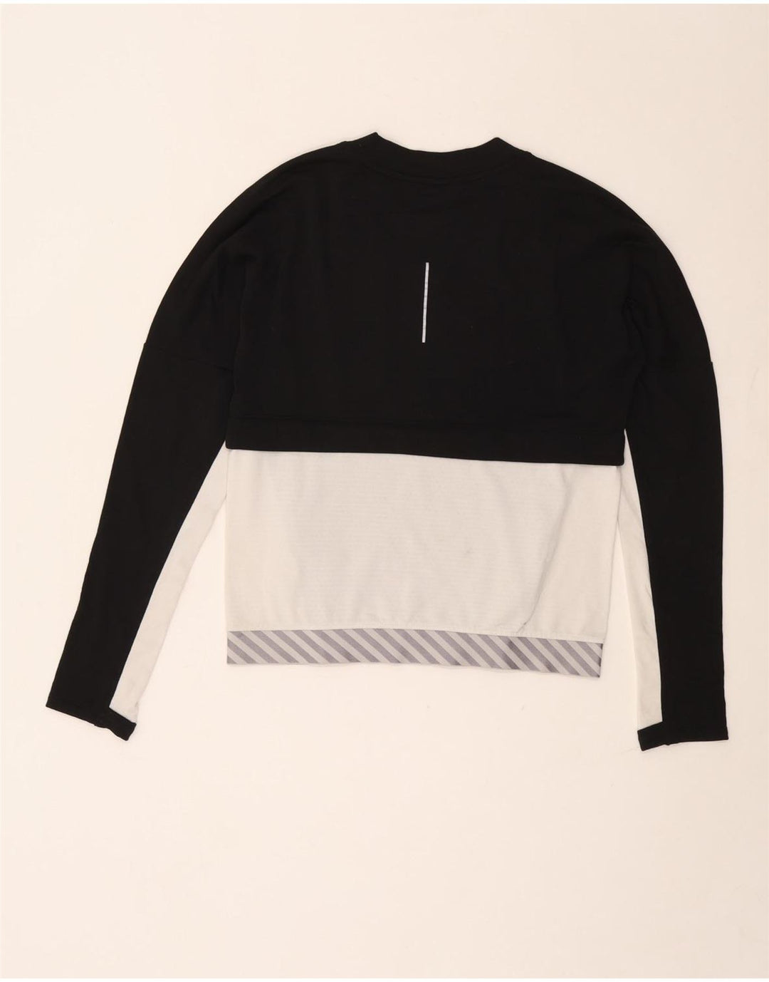 Nike Damen-Laufoberteil mit langen Ärmeln, UK 6, XS, Schwarz, Colourblock-Polyester