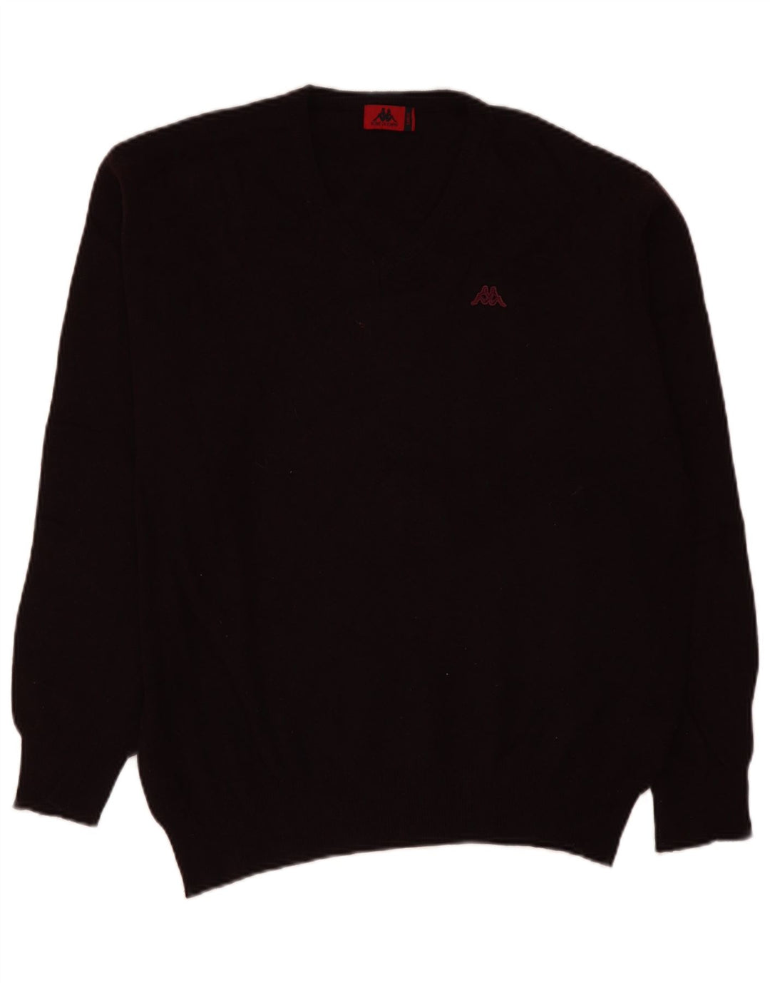 Kappa Herren-Pullover mit V-Ausschnitt, groß, burgunderrote Lammwolle
