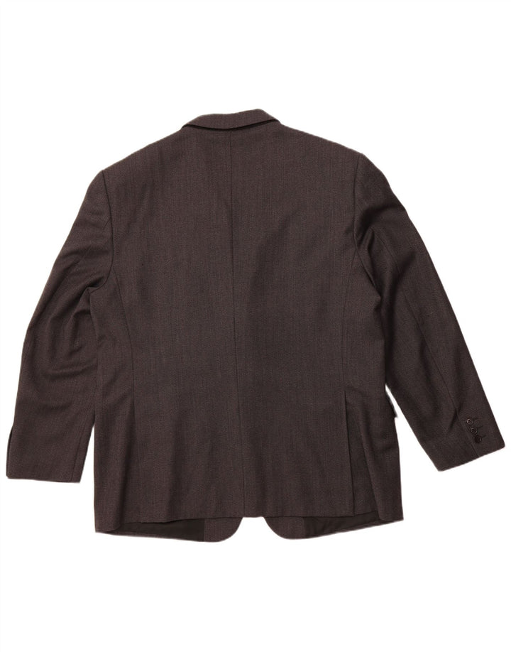 BIAGIOTTI Herren-Blazerjacke mit 3 Knöpfen, UK 40, Größe L, Grau, Merinowolle