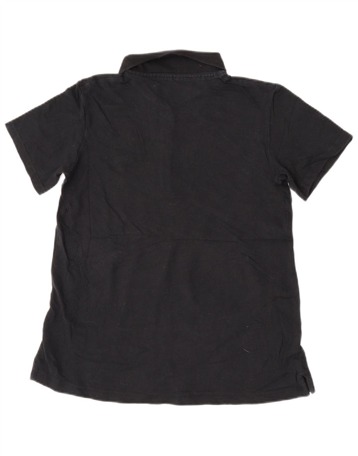 Lee Damen Riders Poloshirt UK 10 Small Schwarz Baumwolle