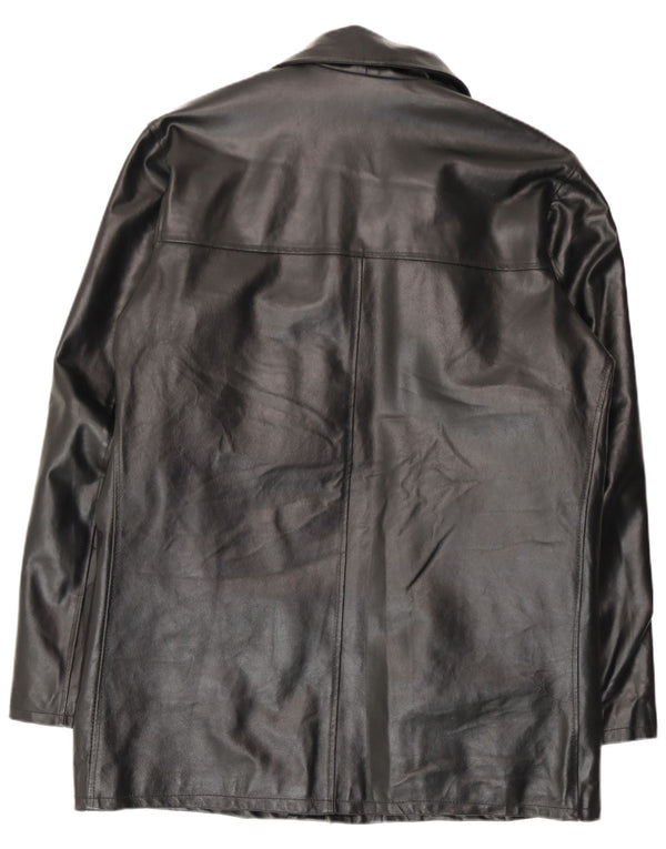 Vintage Herren Lederjacke IT 52 XL Schwarzes Leder